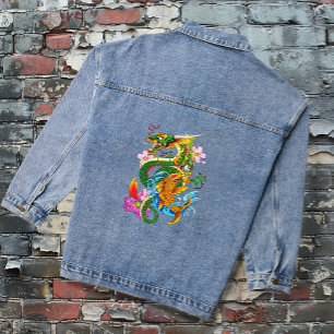 Dragon Japonais Koi Lotus Mythique Asiatique Bleu