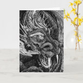 Dragon 'Jouw tekst' wenskaart Kaart (Gele Bloem)