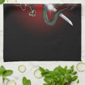 Dragon katana3 theedoek (Gevouwen)