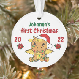 Dragon kerstbaby's eerste kerstdag ornament