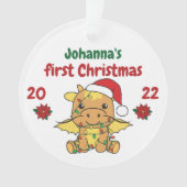 Dragon kerstbaby's eerste kerstdag ornament (voorkant)