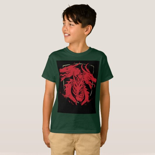 Dragon Kinderen Basic T-shirt (Voorkant volledig)