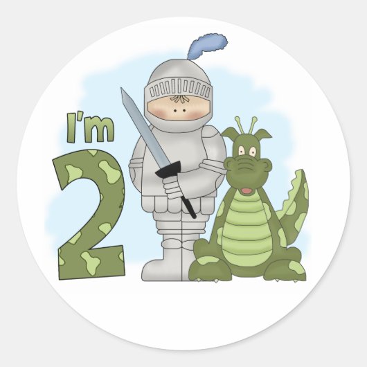Dragon Knight 2nd Birthday Ronde Sticker (Voorkant)