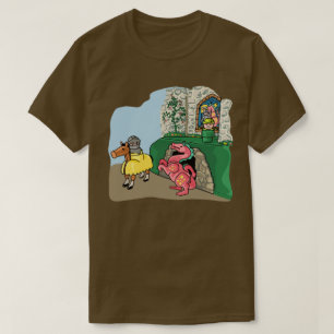 Dragon, Knight en Outlaw Hero op het Castle T-shirt