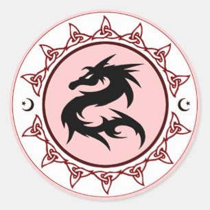 Dragon Knot 3 Ronde Sticker