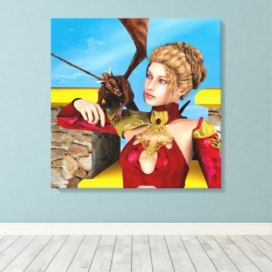 Dragon Lady Canvas Afdruk (Insitu (Houten vloer))