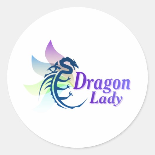 Dragon Lady Ronde Sticker (Voorkant)