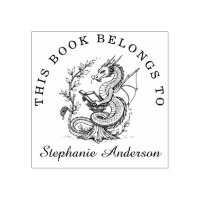 Dragon Lezen van een Boek Bibliotheek Bookplate St