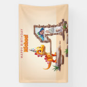 Dragon Little Dino | 1e verjaardag groot aantal fo Spandoek (Verticaal)