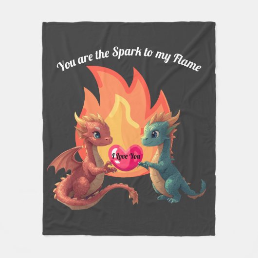 Dragon Love Fleece Blanket Deken (Voorkant)