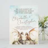 Dragon Love Invitation Kaart (Staand voorkant)