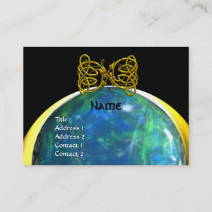 DRAGON LOVE lichtgeel zwart-groen Visitekaartje