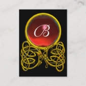 DRAGON LOVE RUBY MONOGRAM red black yellow roze Visitekaartje (Achterkant)