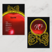 DRAGON LOVE RUBY MONOGRAM red black yellow roze Visitekaartje (Voorkant / Achterkant)