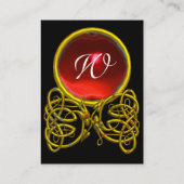 DRAGON LOVE RUBY MONOGRAM red black yellow roze Visitekaartje (Achterkant)