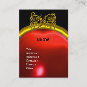 DRAGON LOVE RUBY MONOGRAM red black yellow roze Visitekaartje