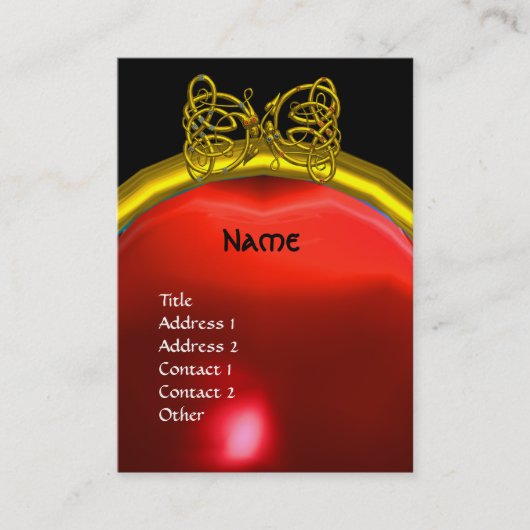 DRAGON LOVE RUBY MONOGRAM red black yellow roze Visitekaartje (Voorkant)