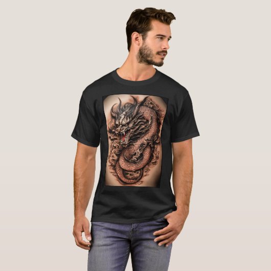 "Dragon Majesty: een Chinese inkt symfonie" T-shirt (Voorkant volledig)