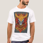 Dragon mascotte schedel stijl mannen t-shirt (Voorkant)