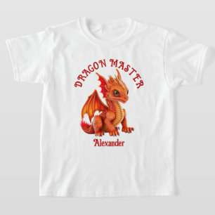 Dragon Master 3D Oranje Draak Personaliseer T-shirt
