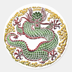 Dragon Medallion Ronde Sticker