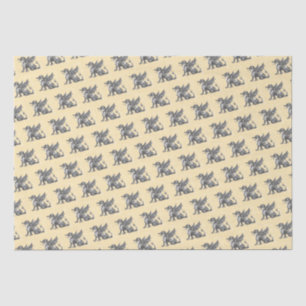 Dragon Medieval Fantasy Distress Yellow Tissuepapier