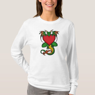 Dragon met hart artistieke dames hoodie t-shirt
