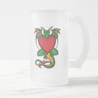Dragon met hart Artistieke Frosted Beer mok