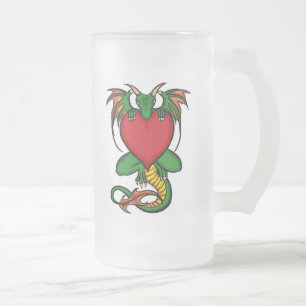 Dragon met hart Artistieke Frosted Beer mok