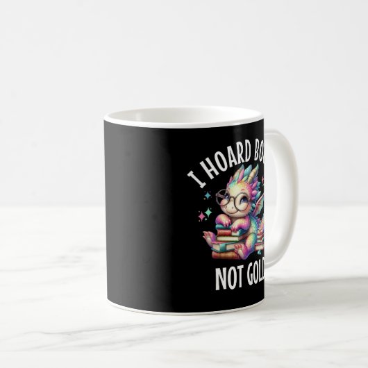 Dragon mignon avec livre Lecture café Mug (Devant droit)