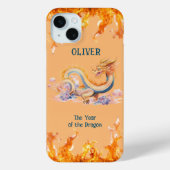 Dragon Monogram Chinees Zodiac Sinaasappel Trendy  Case-Mate iPhone Case (Achterkant)
