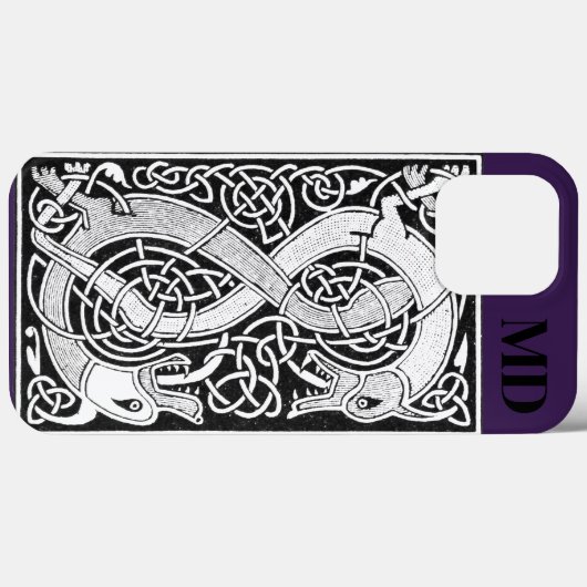  Dragon Monogram Keltische knoop Case-Mate iPhone Case (Achterkant (horizontaal))