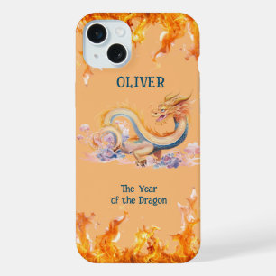 Dragon Monogramme Chinois Zodiaque Orange Tendance