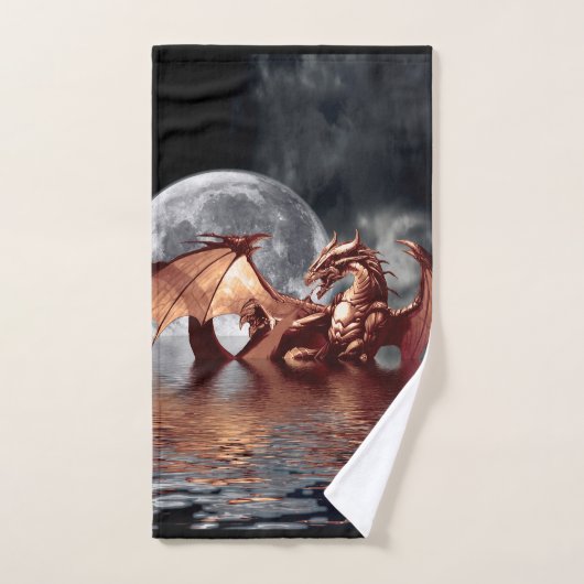 Dragon Moon Fantasy Art Handdoek (Handdoek)