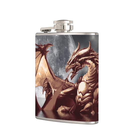 Dragon & Moon Fantasy Design Heupfles (Links)