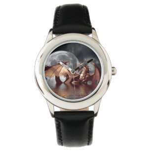 Dragon & Moon Fantasy Design Horloge