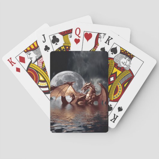 Dragon & Moon Fantasy Mythical Spelling Cards Pokerkaarten (Achterkant)
