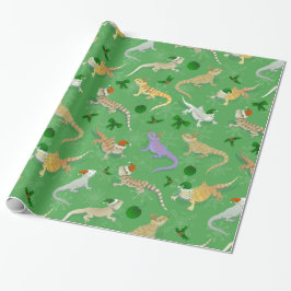 Dragon Morph Holiday Green Cadeaupapier