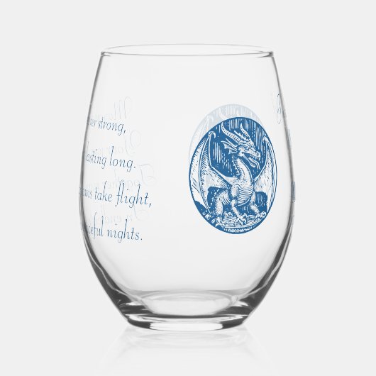 Dragon Motief & bewerkbare bruiloft Drinkware Set Wijnglas Zonder Voet (Rechts)