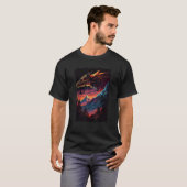 Dragon Mountain Retro Sunset T-Shirt (Voorkant volledig)