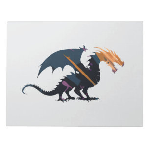 Dragon Mystery Legendary Illustration Silhouette Notitieblok