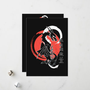 Dragon noir, carte de voeux de lune rouge