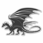 Dragon Noir Rétro - Autocollant de Créature Mythiq (Devant)