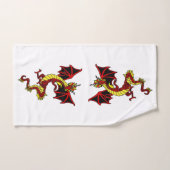 Dragon noir, rouge, et d'or (Serviette à main)
