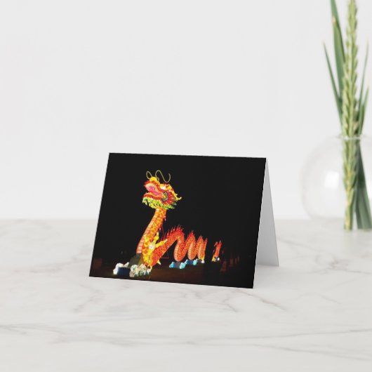 Dragon Notecard van het Chinese Lantern-festival Bedankkaart (Voorkant)