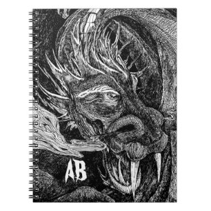 Dragon;notitieboek van initialen notitieboek