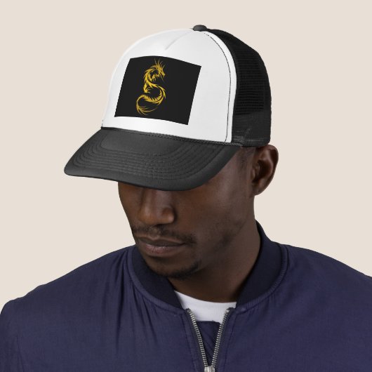 Dragon of Gold Trucker Hat Pet (In situ)