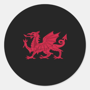 Dragon of Wales vlag Welsh Cymru vlaggen Ronde Sticker