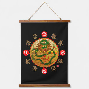 Dragon & Old Kanji numerals Hangend Wandkleed