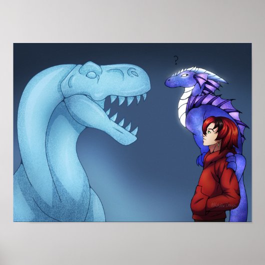 Dragon ontmoet Ice Dinosaur Poster (Voorkant)